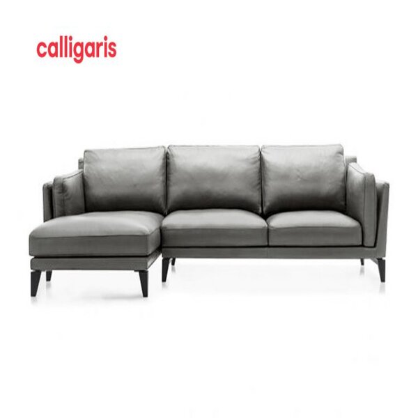 Sofa Queens góc phải hiện đại da Taupe D04