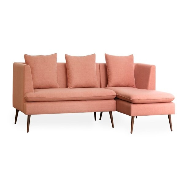 Sofa Poppy góc trái vải màu cam